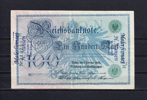 100 mark 1908 ro - 100, v.