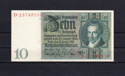 Reichsmark 22 1 1929 - 10, 22.1.1929