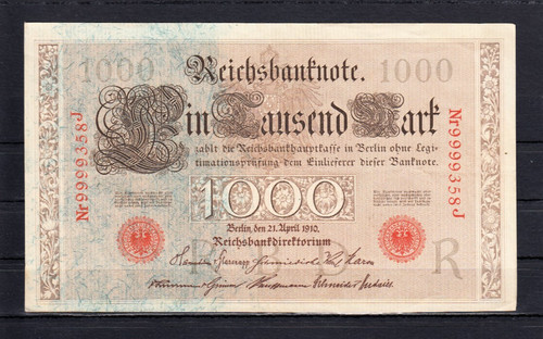 1000 mark 1910 ro - v., 21.4.1910/