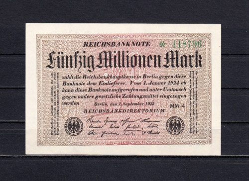 Mio mark 9 1923 ro - 50, mio.