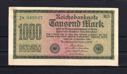 1000 mark 1922 ro - 1000, (ro