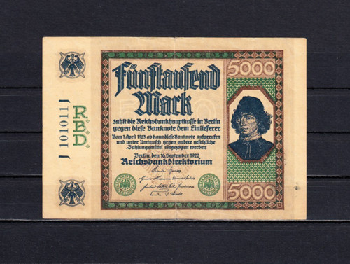 5000 mark 1922 ro - v., 16.9.1922