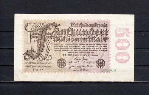 500 mio mark 9 1923 - mio., v.