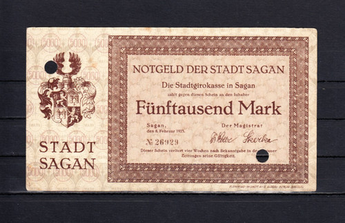 Sagan stadt 5000 mark - stadt,,