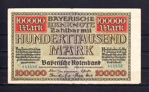 Bayerische notenbank 100 000 - notenbank,,